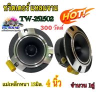 ทวิตเตอร์ แหลมจาน 4 นิ้ว TW-251502 แม่เหล็ก 15มิล. ทวิตเตอร์จานแหลมจาน 4 นิ้ว ลำโพงเสียงแหลม 4นิ้ว ลำโพงติดรถยนต์ เครื่องเสียงติดรถยนต์ จำนวน 1คู่