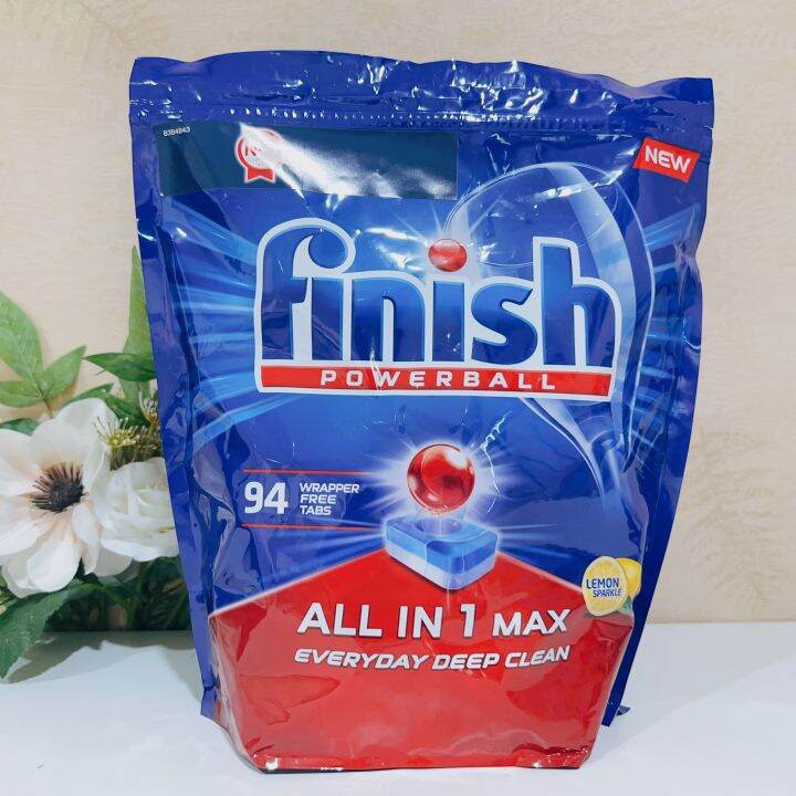 เก็บโค้ดส่งฟรี-finish-ฟินิช-powerball-power-all-in-1-all-in-1-max-dishwasher-tablets-20-42-94-110tabs-ผลิตภัณฑ์-ล้างจาน-ชนิดเม็ด-น้ำยาสำหรับเครื่องล้างจาน-110-เม็ด