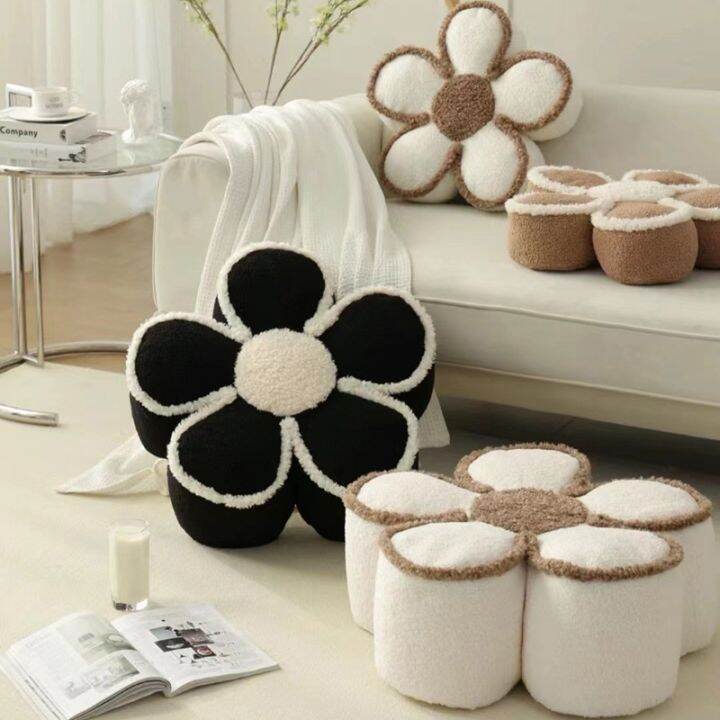 Nordic Elegant Flower Stool Chair Cushion Stuffed Classic Blossom Chair