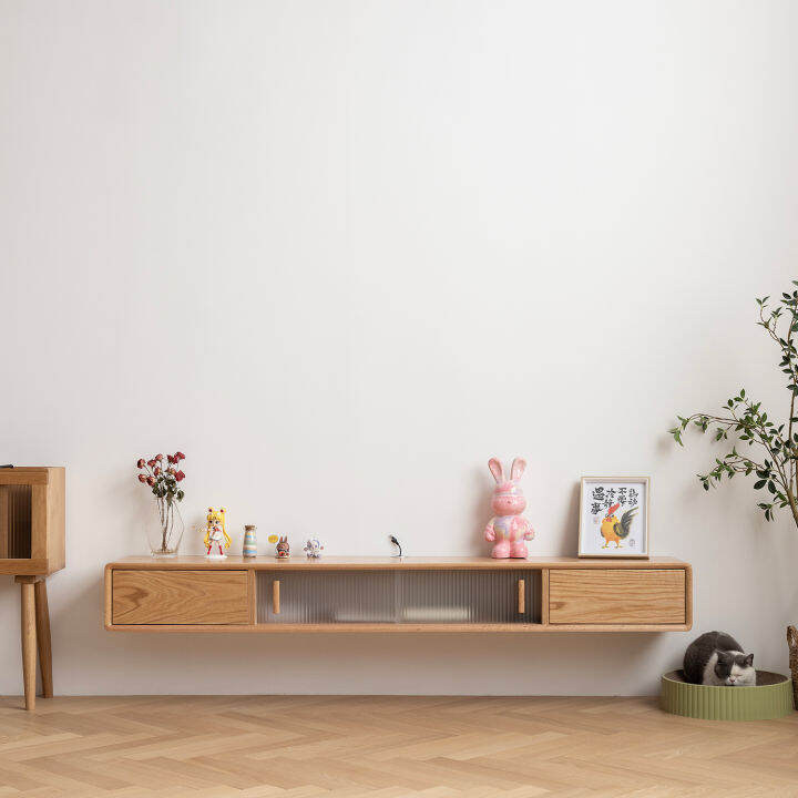 oak wall tv unit