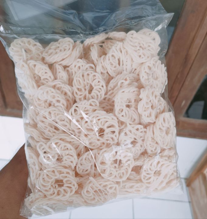 1 Kg Kerupuk Mawar Putih Kerupuk Seblak Mentah Rafael Kerupuk Bawang