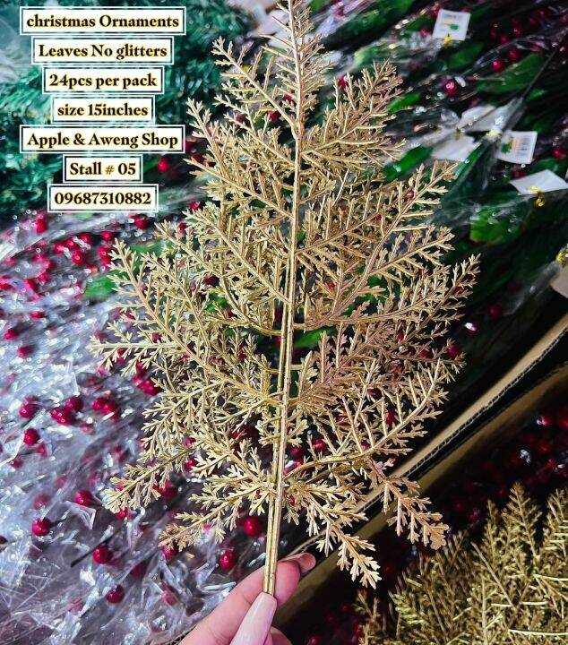 CHRISTMAS ORNAMENTS LEAVES NO GLITTERS 24 PCS PER PACK Lazada PH