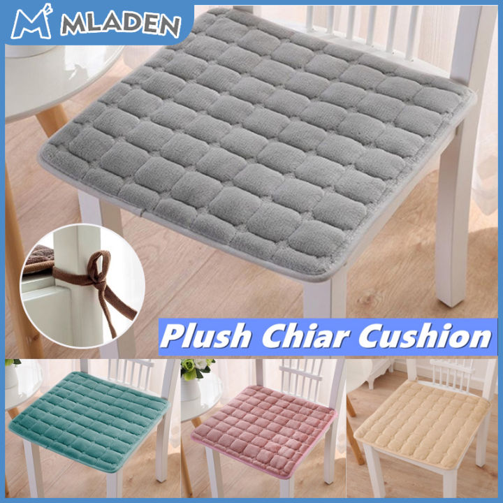 Square Large Chair Cushion Solid Color Seat Cushions with Straps Home Decor  Soft Warm Floor Cushion Office Chair Cushion 40x40CM - AliExpress