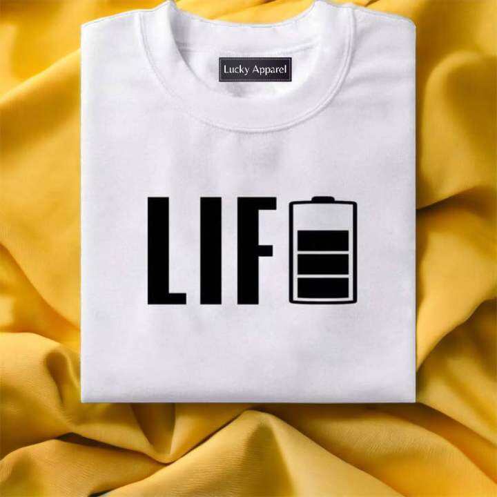 Life Battery Aesthetic Graphic Tee | Statement Shirt | T-shirts Printed ...