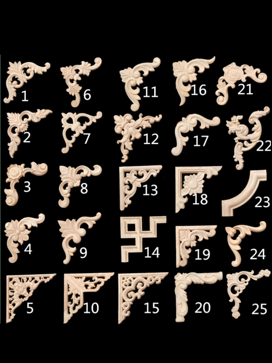 Dongyang Wood Carving European Style Trim Decals Solid Wood Trim