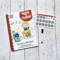 แบบฝึกหัดสอนโฟนิค เขียนแล้วลบได้ Wipe &amp; Clean : Blends &amp; Digraphs เล่มแดง Phonics อ่านโฟนิค