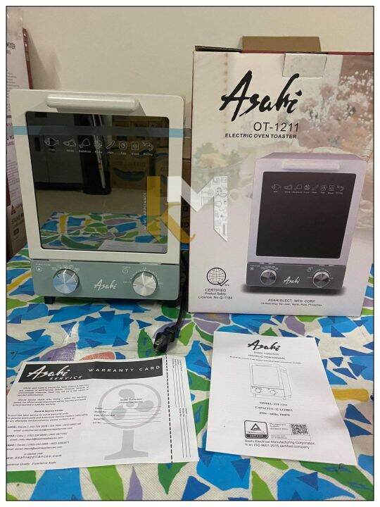 Asahi Mini Electric Oven Toaster OT 1211 (Gray & Red) 12L Lazada PH