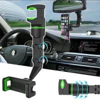 ที่วางโทรศัพท์ URM 360°หมุน ที่ยึดโทรศัพท์ในรถยนต์ ที่จับมือถือในรถ ที่จับมือถือ ในรถ ตัวหนีบหัวเตียง ที่ยึดกระจกมองหลัง