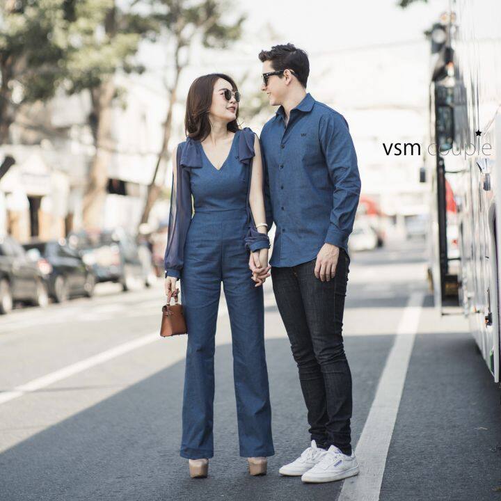 vsm-couple-3381-ชุดคู่ยีนส์-ชุดยีนส์-ชุดคู่รัก-ชุดถ่ายพรีเวดดิ้ง-ชุดไปงาน-ชุดออกงาน-ชุดคู่ออกงาน