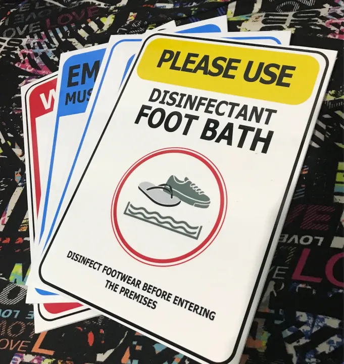 Disinfectant foot bath Signage Lazada PH