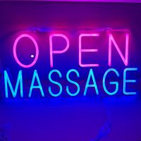 ป้ายไฟ ป้ายไฟร้าน ป้ายไฟตัวอักษร ป้ายไฟวิ่ง ป้ายไฟopen ป้ายไฟled Open massage 1490บาท