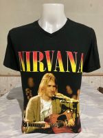 เสื้อวินเทจ เสื้อวง Nirvana ผ้า cotton 100% มือสองสกรีนใหม่ size M อก 21 ยาว 28?