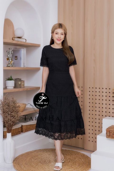 เดรสลูกไม้-พร้อมส่ง-s-6xl-เดรสยาว-เดรสดำ-ชุดดำสุภาพ-ไปงาน-ออกงาน-ลูกไม้สีดำ-ไว้อาลัย-ไว้ทุกข์-เดรสสีดำ-งานป้าย