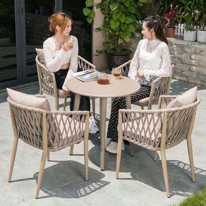 Outdoor DeskChair Rattan Furniture Garden Balcony Table and Chair