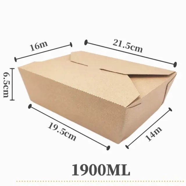 Rectangular﻿ Kraft Paper﻿ Takeaway Box with﻿ aluminum coated 1900ml