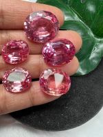 พลอย สีชมพู มอร์แกไนท์(Morganite) (1 เม็ด Pcs.) พลอย อัญมณี เครื่องประดับ พลอย แล็บ น้ำหนัก 15 กะรัต ขนาด 13x15 มม mm