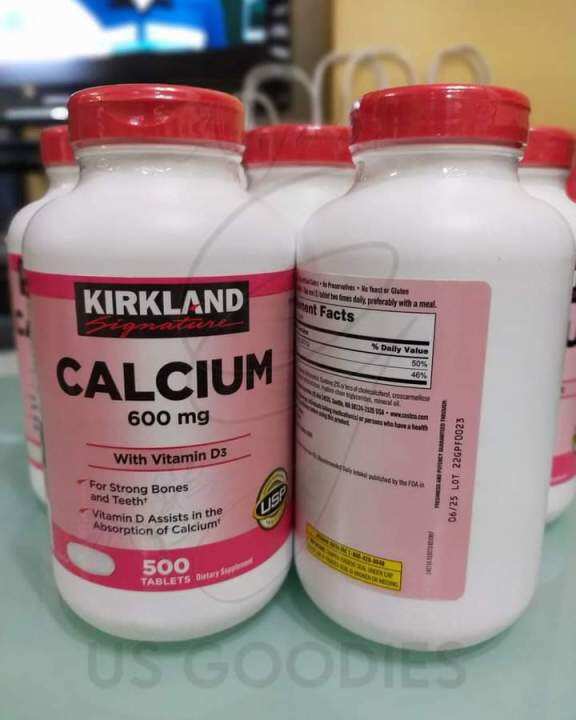 Kirkland Calcium 600 mg with Vitamin D3 (500 tablets) Lazada PH