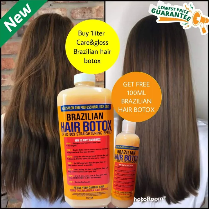 buy 1liter get 100ml free)80% STRAIGHTENING BRAZILIAN HAIR BOTOX By CARE  and GLOSS | Lazada PH