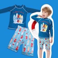 Kinchobabyshop - #ชุดว่ายน้ำเด็ก california surf (2ชิ้นเสื้อกางเกง) กันยูวี100% #ชุดว่ายน้ำ