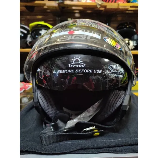 half face Helmet(Dual visor)Sol Lazada PH
