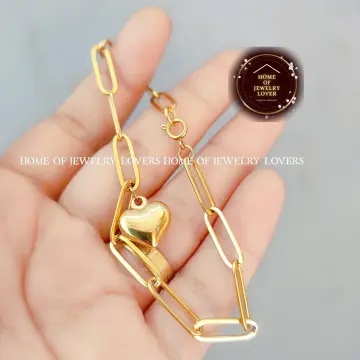 Gold Plated Paper Clip Necklace With Heart Lock, Valentine's Day Gift,  Giorgio Bergamo - Etsy