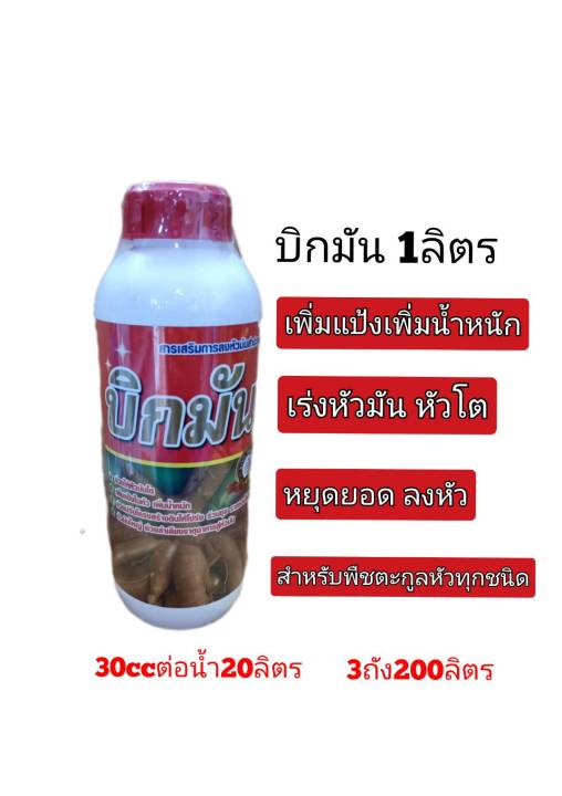 เร่งหัวมัน-ปุ๋ยน้ำบิกมัน-ช่วยหัวโตไว-เพิ่มแป้ง-เพิ่มนำ้หนัก-สำหรับพืชตระกูลหัว-ขวดบรรจุ1ลิตร