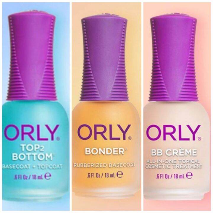 Orly Top 2 Bottom Base and top coat Base Coat Rubberized, BB Cream