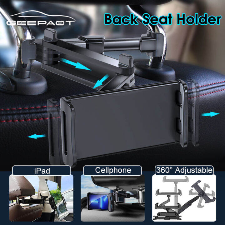 Geepact Car Phone Holder Extendable Car Headrest Mount 360° Universal Rotation Tablet Headrest