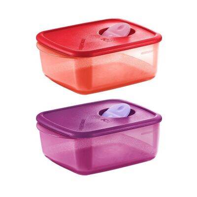 Tupperware Rock N Serve Square 1L กระปุกข้าวทัพเพอร์แวร์ สามารถแช่เย็นและอุ่นด้วยไมโครเวฟได้ที่เวลานานสุดไม่เกิน 3 นาที