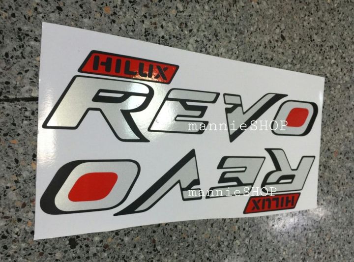 สติ๊กเกอร์งานตัดคอม-ติดแก้มท้าย-toyota-revo-คำว่า-hilux-revo-สะท้อนแสง-ฟอยวาว-สีสุ่ม-sticker-โตโยต้า-รีโว้-สวย-งานดี-หายาก-ถูกและดี