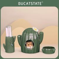 [Bucatstate] บ้านหนูแฮมสเตอร์ บ้านเซรามิกส์ กระบองเพชร ที่ตั้งขวดน้ำ ขาตั้งขวดน้ำ ถ้วยอาหาร กระบองเพชร