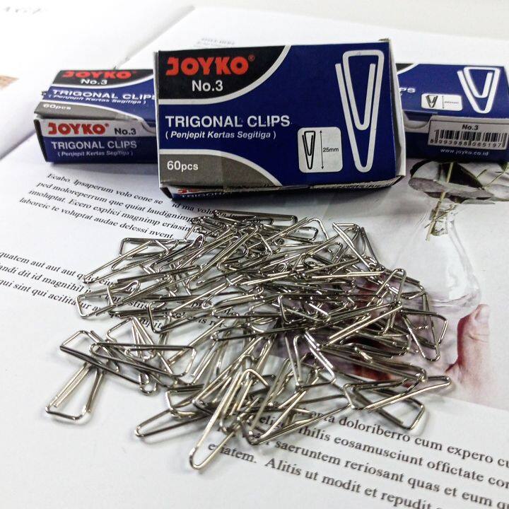 Trigonal Clip Joyko No Isi Pcs Penjepit Kertas Segitiga Lazada Indonesia