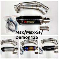 Sale!!! คอท่อสแตนเลส MSX/MSX-SF/Demon 125 สีเงิน สำหรับคอท่อ 2 นิ้ว พร้อมปลายท่อ AK ยาว 12 นิ้ว ปลายท่อ 2 รู ฟรีแคทโล่งลดเสียง