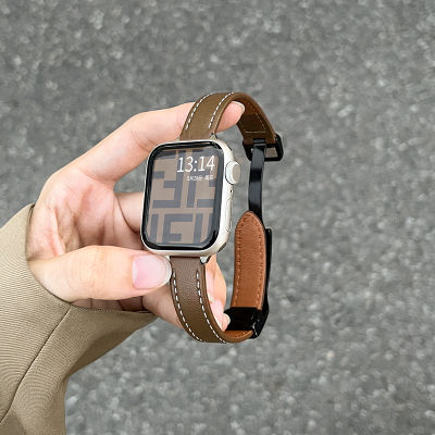 Psnld สายนาฬิกาเหมาะสำหรับ Apple iwatch8/7/6/5/SE2สายนาฬิกา applewatch สายนาฬิกาหนังพับได้หัวเข็มขัดแม่เหล็กสร้างสรรค์ watchse