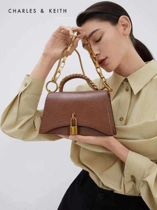 Charles and Keith Padlock Trapeze Bag 🔒 Lazada PH