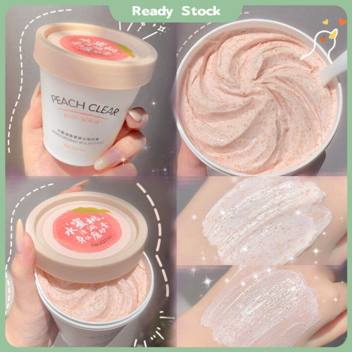 PEACH CLEAR Whitening Exfoliator & Moisturizing Body Scrub Cream 200ml