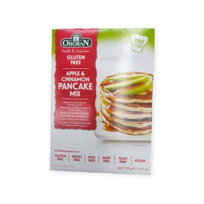 Orgran Gluten Free Apple&Cinnamon Pancake Mix 375g. แป้งสำหรับทำแพนเค้ก รสแอปเปิ้ล 375g ราคาโดนใจ
