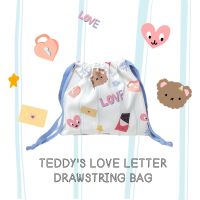 Wyllabrand กระเป๋าหูรูด Teddys love letter drawstring bag