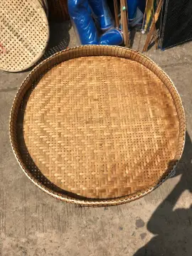 Extra Large Round Wicker Flat Basket Wall Hanging