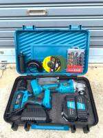 ชุดคู่ กระเป๋าสว่านไร้สาย Makita 3 ระบบ 229V และ หินเจียรไร้สาย Makita 4นิ้ว 229V มาพร้อมแบตเตอร์รี่ขนาดใหญ่ 2 ก้อน แถมฟรี ชุดใบเจียรบาง 4 ใบ+ชุดดอกสว่าน 1 ชุด