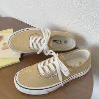 รองเท้าผ้าใบสีทรง VANS สีกาแฟ รองเท้าผ้าใบสีน้ำตาล รองเท้าผ้าใบสีกาแฟ