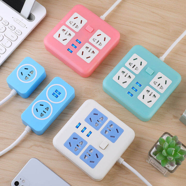 Smart USB Socket Porous Panel MultiFunctional Power Strip Row with