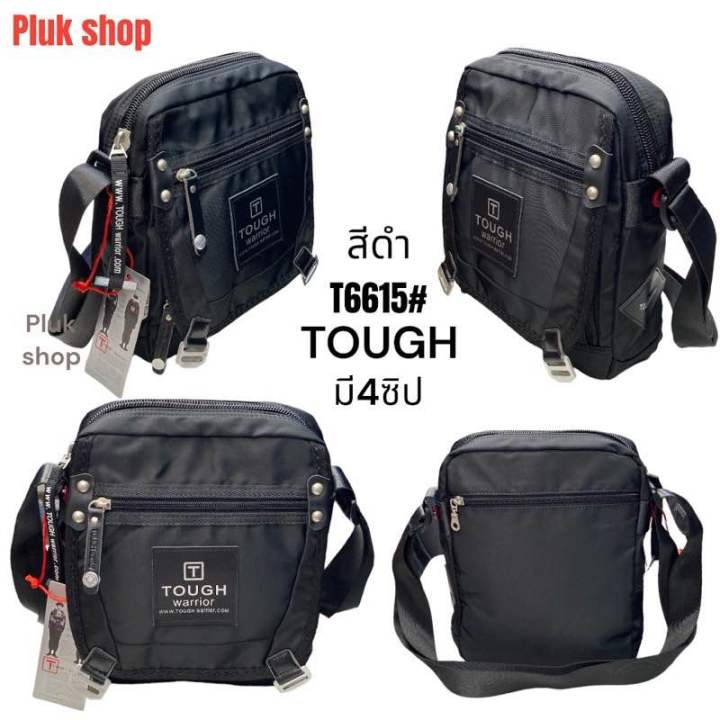 กระเป๋าสะพายข้าง-tough-แท้-มี-2แบบ-รหัส-t6615-รหัส-t4238-ผ้าไนลอน-สีดำ-ขนาด-21x27x7cm-สายปรับ150-cm-สำหรับผู้ชายผู้หญิง