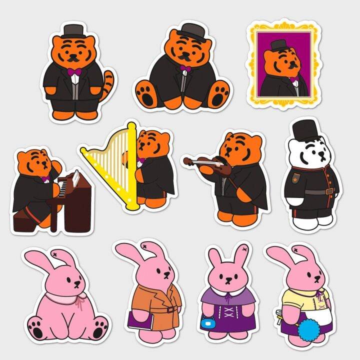 สินค้าพร้อมส่ง-muzik-tiger-11-pieces-stickers