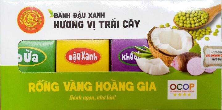 Bánh đậu Xanh Rồng Vàng Hoàng Gia Vị Trái Cây 200g 24 Cái Lazadavn