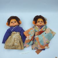 ตุ๊กตา Monchhichi Vintage งานน่าสะสม ชุดกิโมโนหายากมากๆ ขนาดประมาณ 8 นิ้ว ตากระพริบ ของแท้ จากญี่ปุ่น