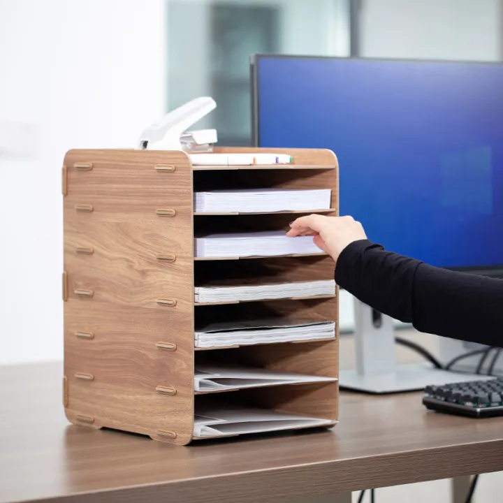 File Shelf File Storage Rack Desktop Multi-Layer Desk Classification ...