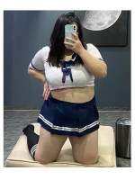 ชุดนักเรียนญี่ปุ่นXL-XXXXLและถุงน่องสาวอวบสุดเซ็กซี่xxxxl