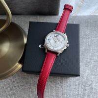 ?️นาฬิกาผู้หญิง Boyfriend Red Strab Silver Dial Crystal 14503855