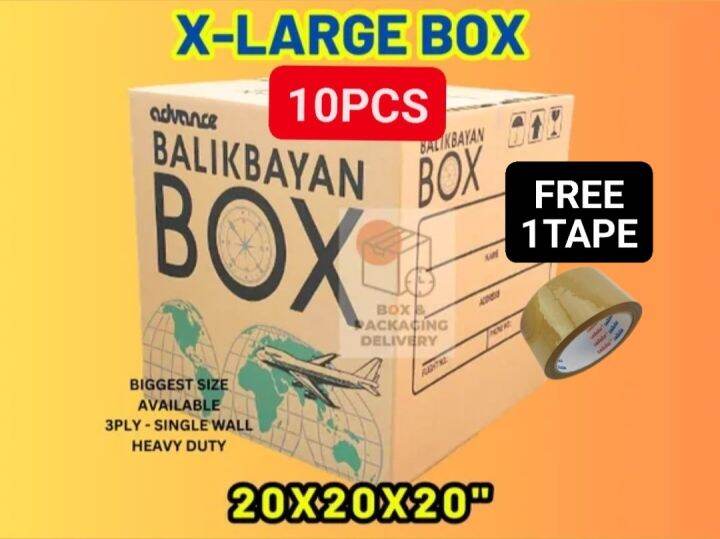 10pcs Balikbayan box (20x20x20 inches) Carton Corrugated Lipat